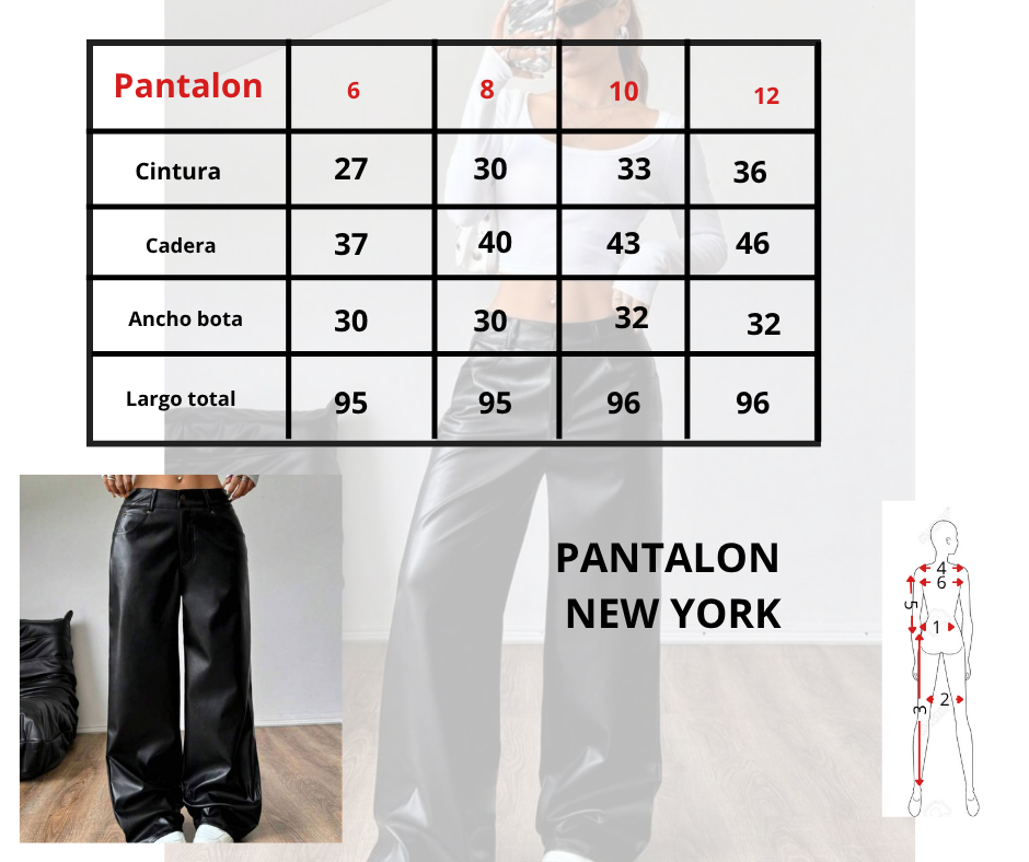 Pantalon Baggy De Cuero - New York