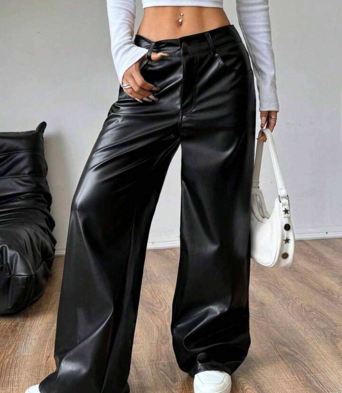 Pantalon Baggy De Cuero - New York
