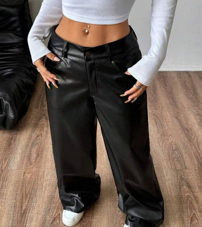 Pantalon Baggy De Cuero - New York